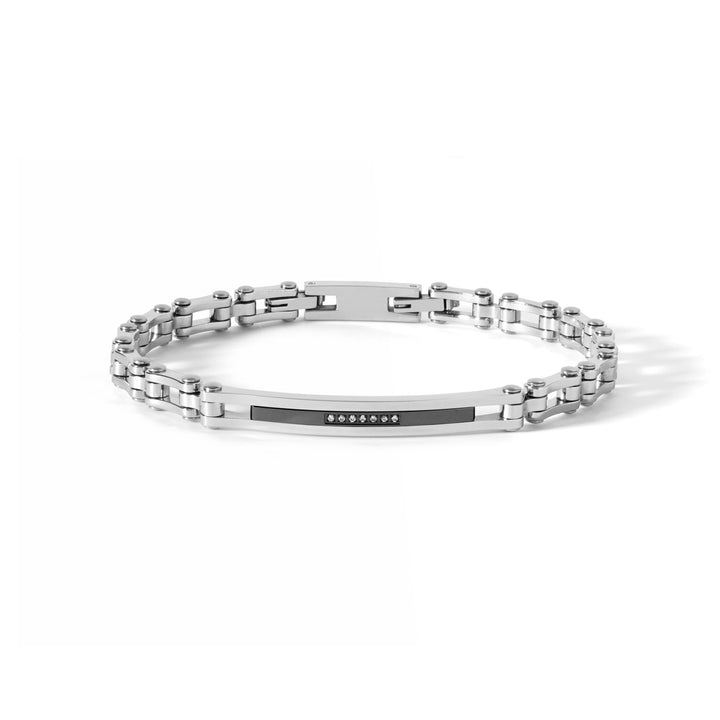 Comete Bracelet in black PVD Steel and Zircons UBR662N