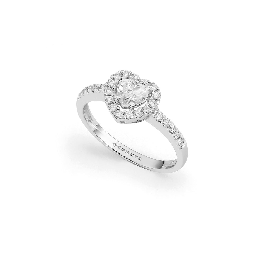 Comete Heart ring in 750‰ gold with white diamonds ANB2761