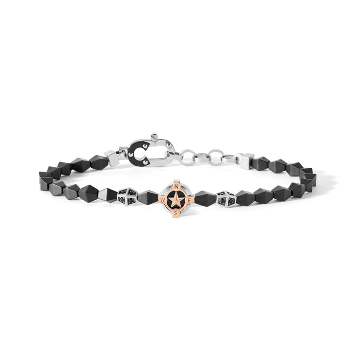 Comete Bracelet in Silver and black ceramic UBR919