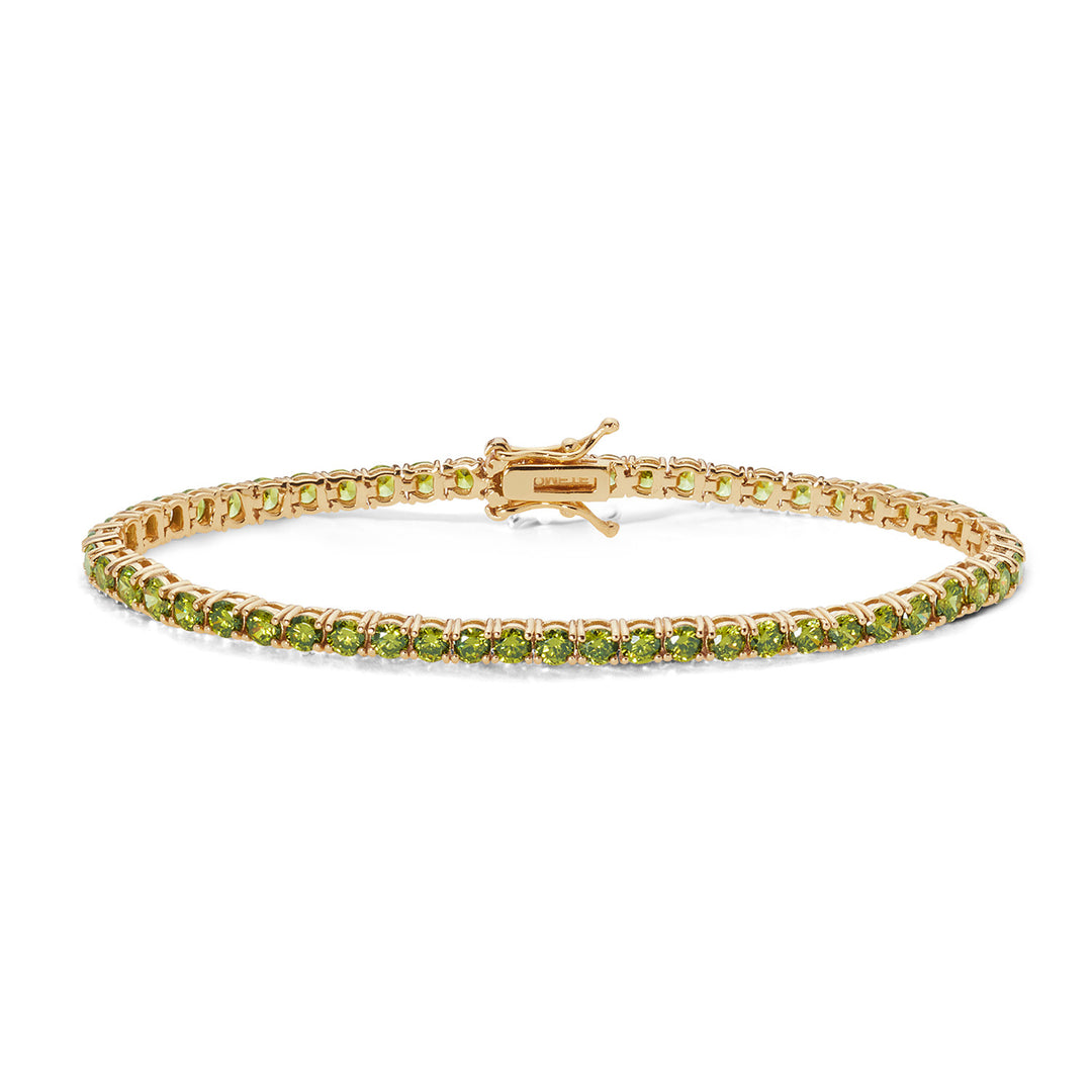 Comet Tennis in yellow silver and Peridot zircons BRA239M17