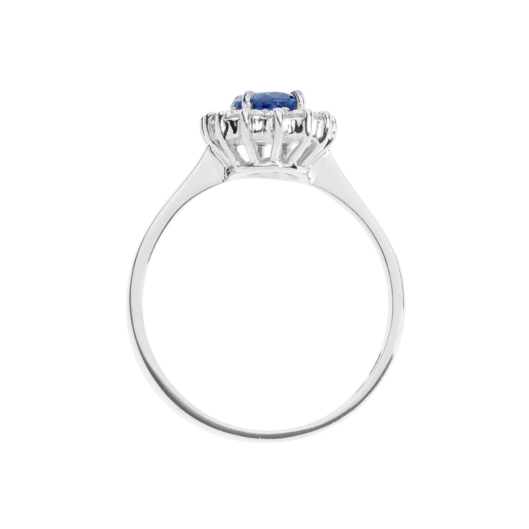 Comete Gold Ring with Diamonds and Oval Blue Sapphire ANB2569