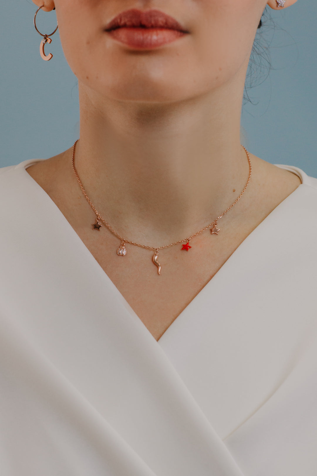 Comete Necklace in Silver Cornetto GLA249