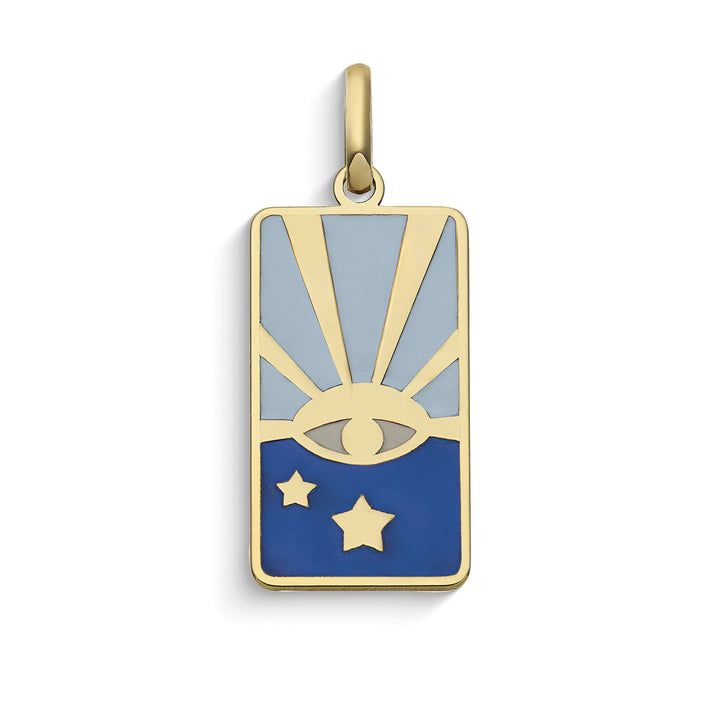 Comets Awareness Pendant in 375‰ yellow gold and enamel KCOB021