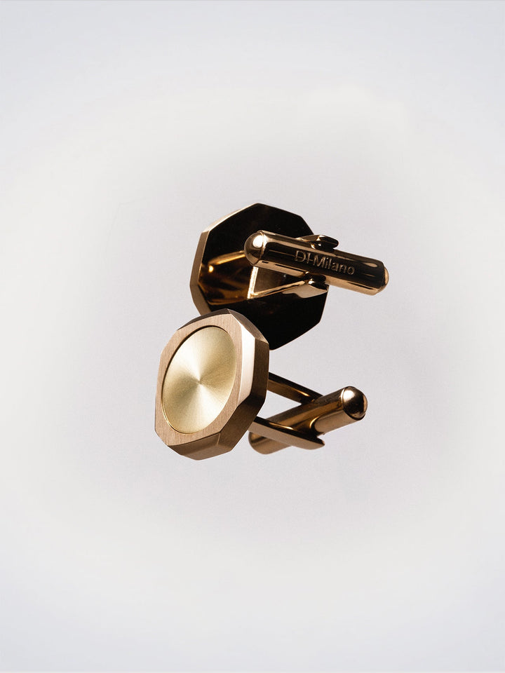 D1 Milano Octagonal cufflinks Gold D1-JWCLSU04