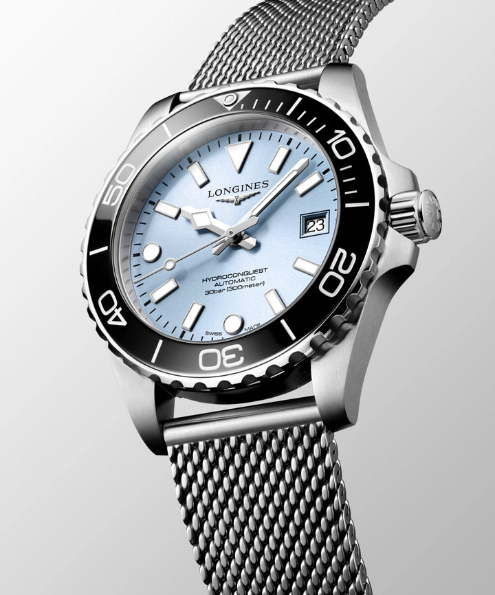 Longines Hydroconquest watch 39mm blue automatic steel L3.779.4.99.6