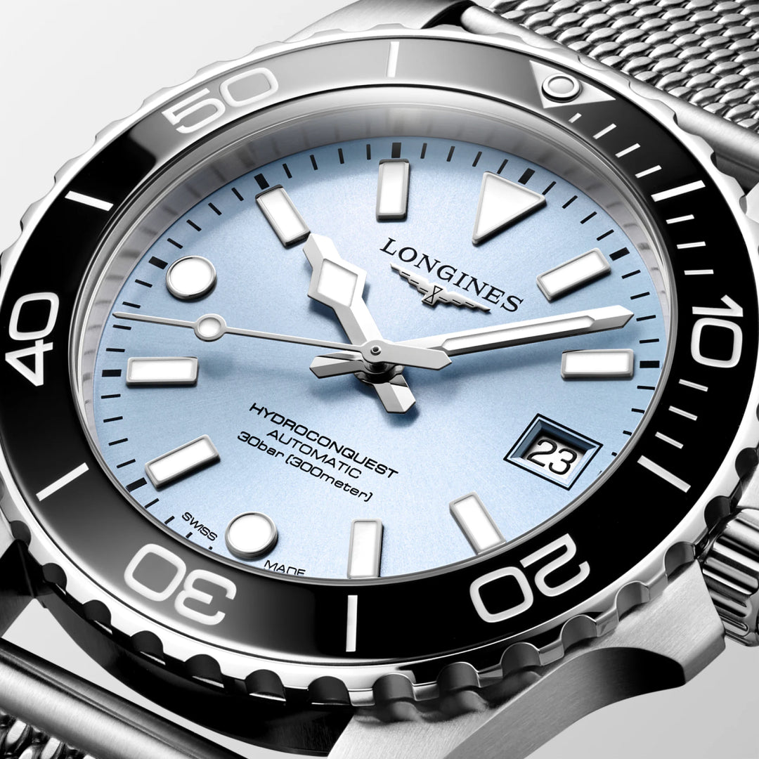 Longines Hydroconquest watch 39mm blue automatic steel L3.779.4.99.6