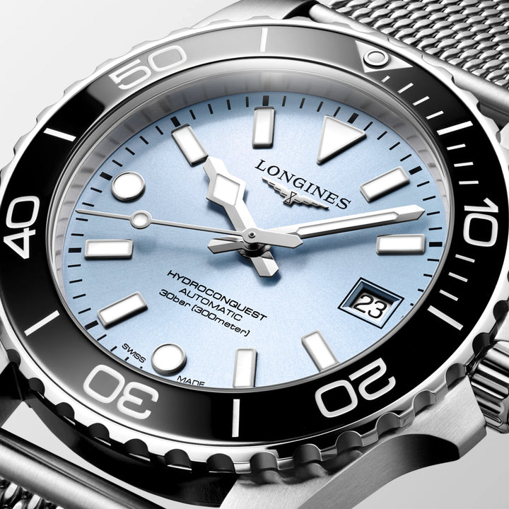Longines Hydroconquest watch 39mm blue automatic steel L3.779.4.99.6