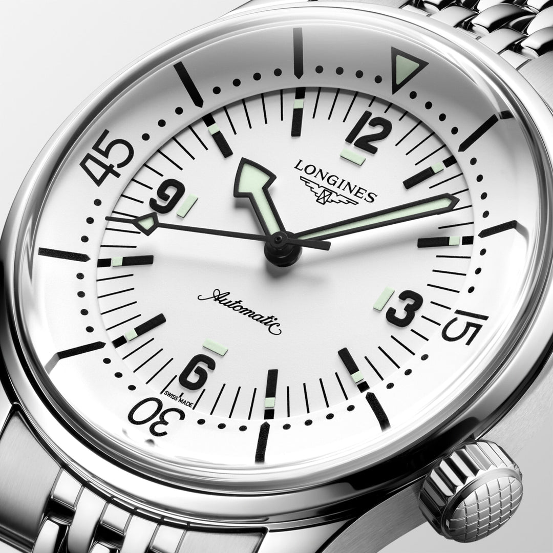 Longines Legend Diver watch 38mm white automatic steel L3.764.4.99.6