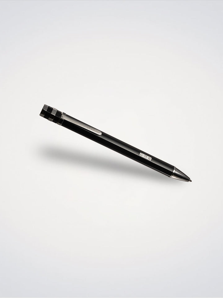 D1 Milano Black and Silver Ballpoint Pen D1-PNSTU006