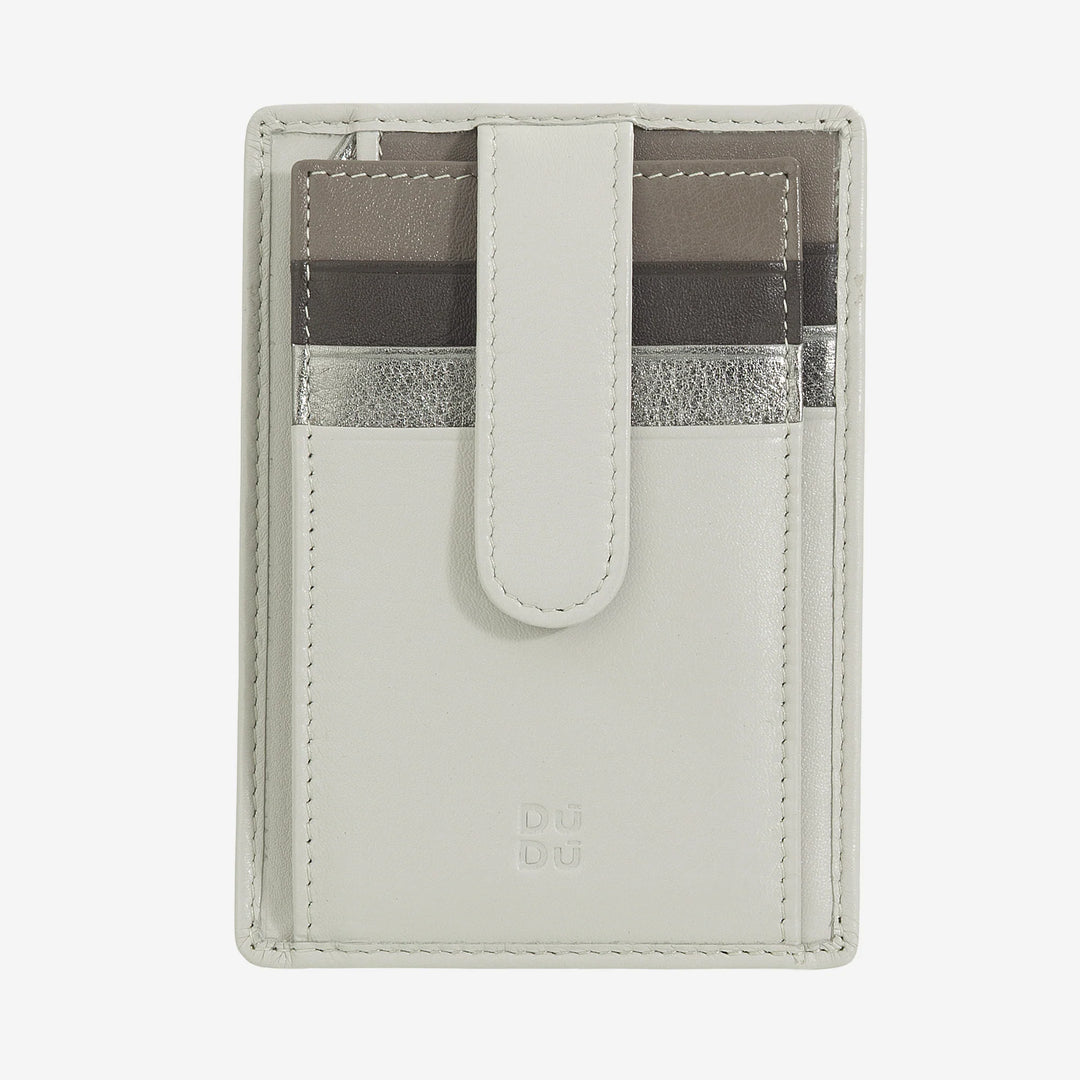 DUDU Slim Multicolored Leather Credit Card Holder for Men and Women with 9 Slots and Security Closure