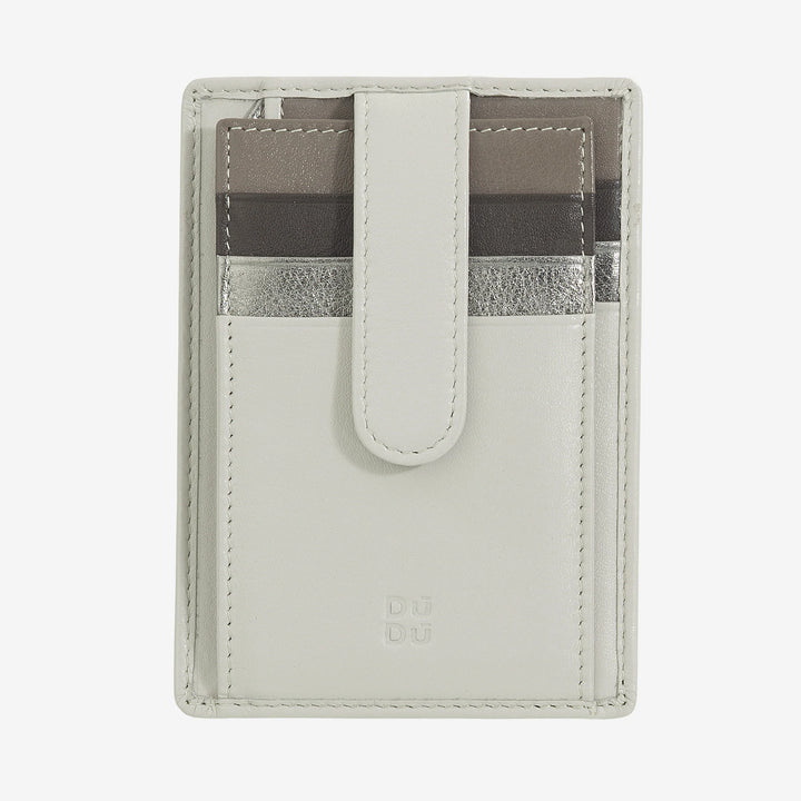 DUDU Slim Multicolored Leather Credit Card Holder for Men and Women with 9 Slots and Security Closure