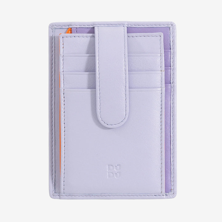 DUDU Slim Multicolored Leather Credit Card Holder for Men and Women with 9 Slots and Security Closure