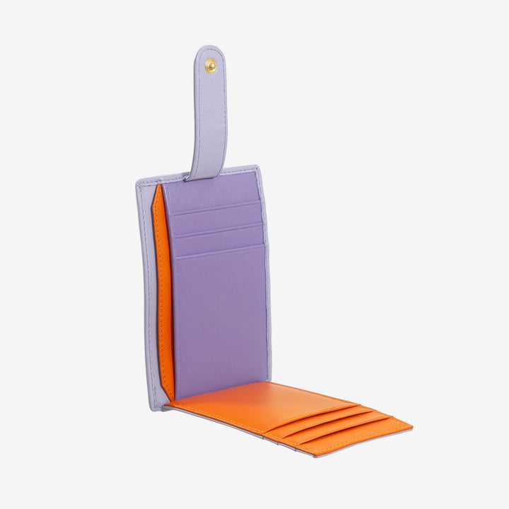 DUDU Slim Multicolored Leather Credit Card Holder for Men and Women with 9 Slots and Security Closure
