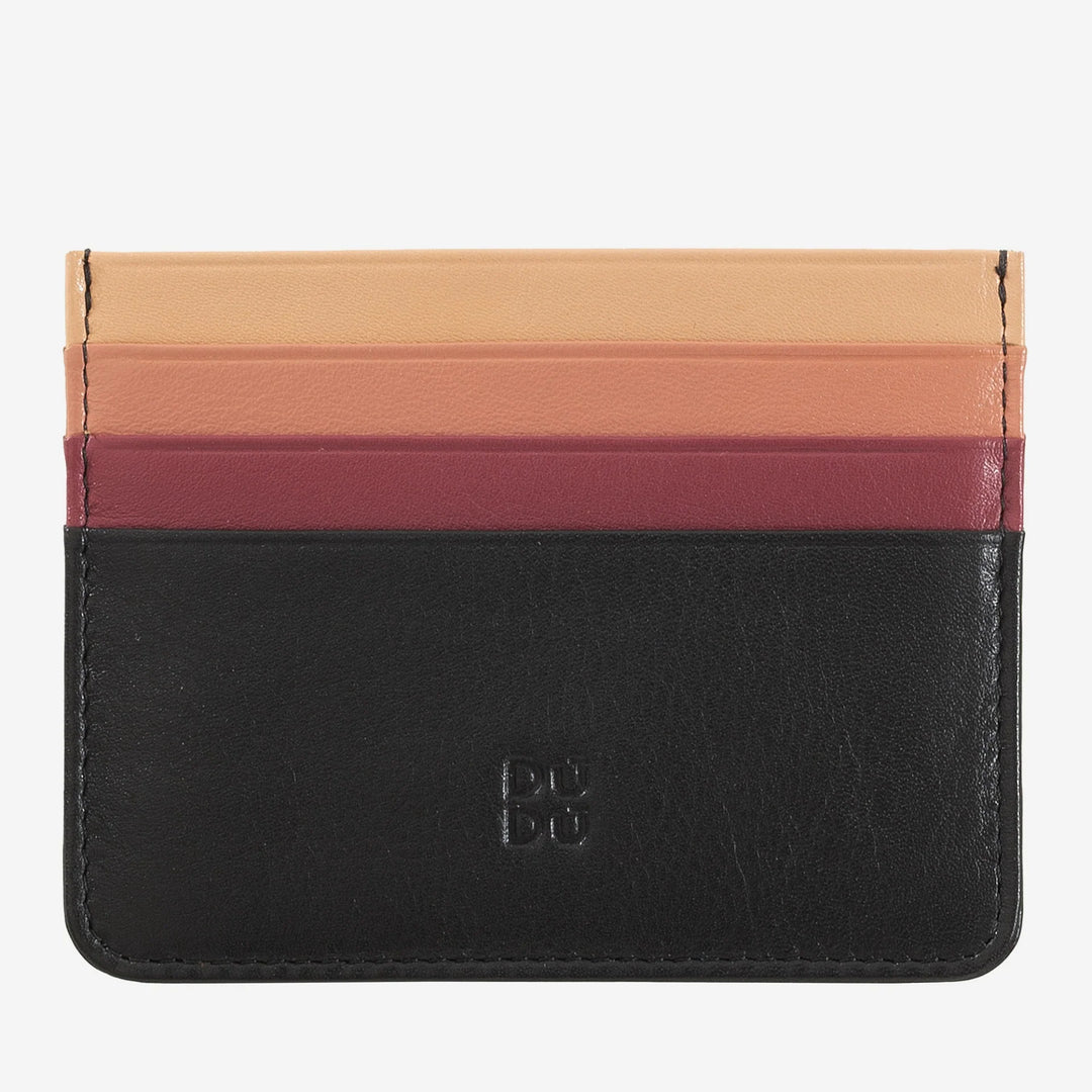 Colorful Nappa leather credit card holder with 6 pockets DUDU