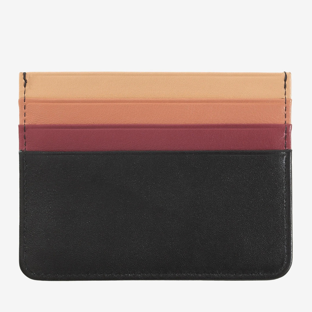 Colorful Nappa leather credit card holder with 6 pockets DUDU