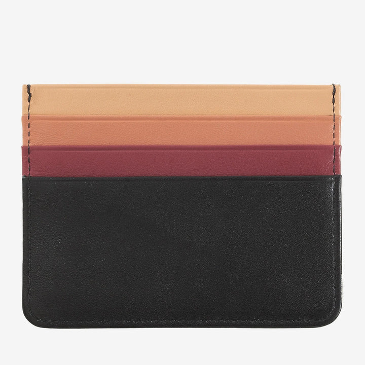 Colorful Nappa leather credit card holder with 6 pockets DUDU