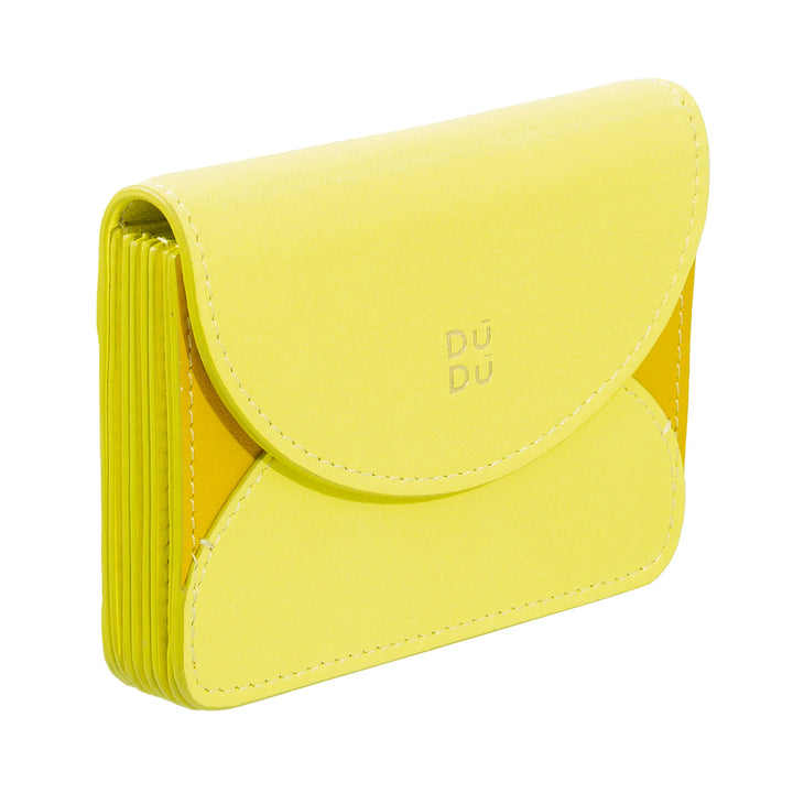 DUDU Compact Leather Accordion Credit Card Holder - Men&