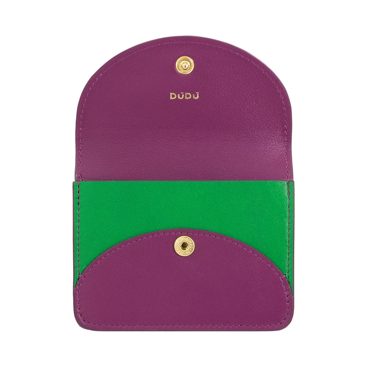 DUDU Compact Leather Accordion Credit Card Holder - Men&