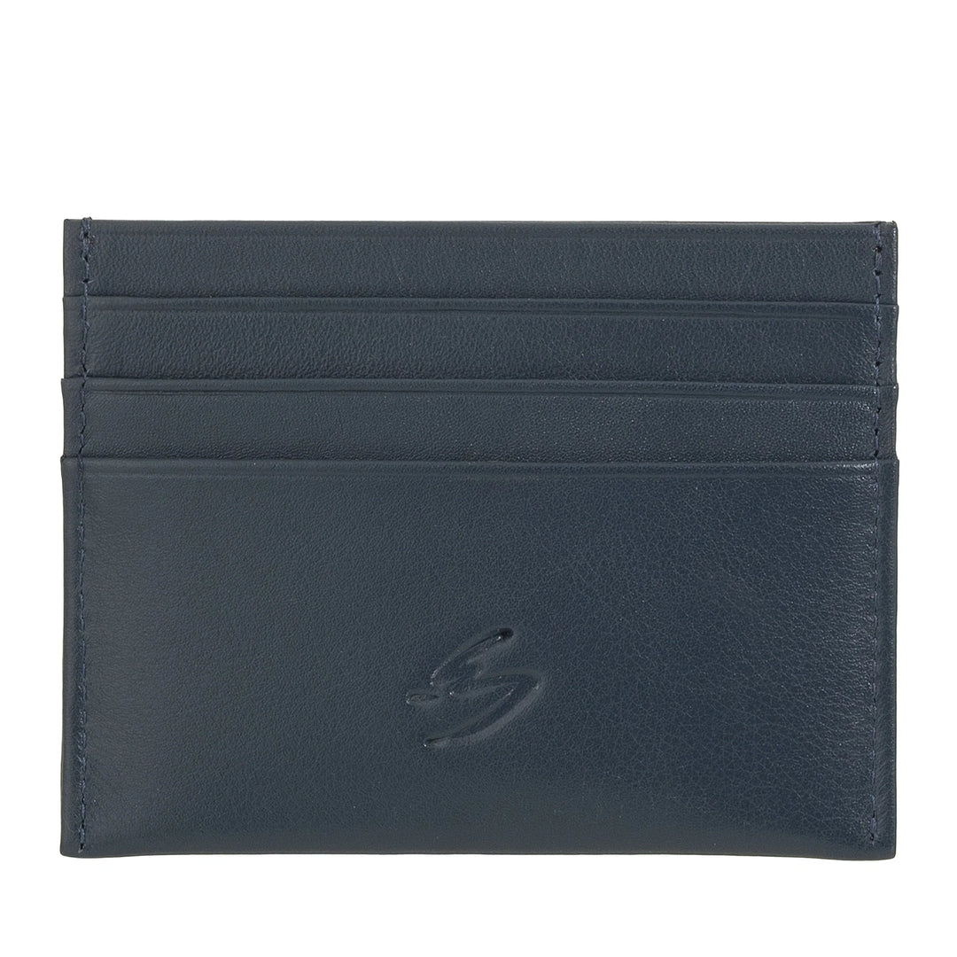 Nuvola Pelle Slim Credit Card Holder for Men and Women - Slim Pocket Wallet in Soft Nappa Leather with 6 Card Slots