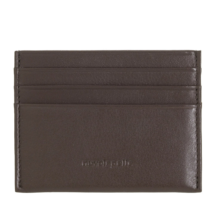 Nuvola Pelle Slim Credit Card Holder for Men and Women - Slim Pocket Wallet in Soft Nappa Leather with 6 Card Slots