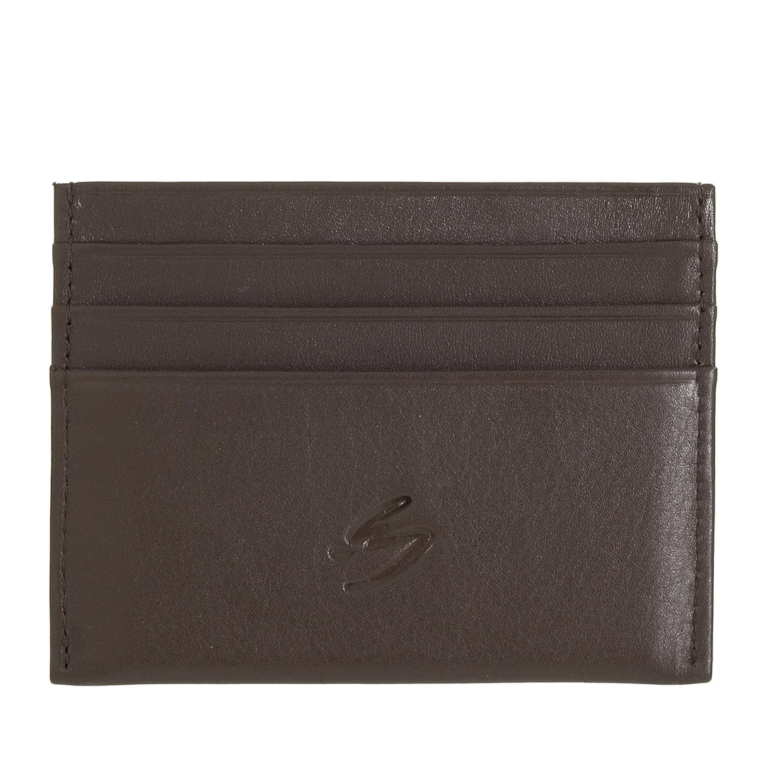 Nuvola Pelle Slim Credit Card Holder for Men and Women - Slim Pocket Wallet in Soft Nappa Leather with 6 Card Slots