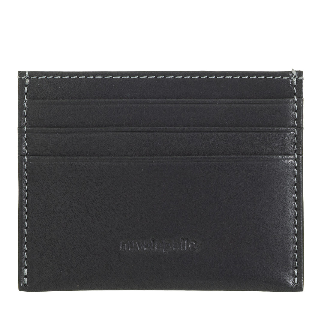 Nuvola Pelle Small Leather Card Holder - Slim Card Holder for Men and Women, Thin Pocket with Pockets for Cards and Business Cards in a Compact Design