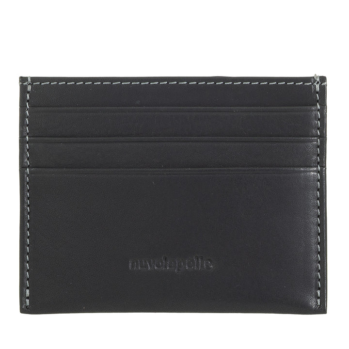 Nuvola Pelle Small Leather Card Holder - Slim Card Holder for Men and Women, Thin Pocket with Pockets for Cards and Business Cards in a Compact Design