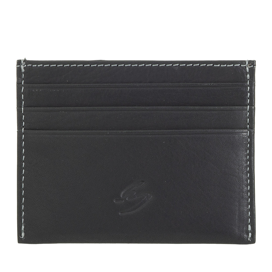 Nuvola Pelle Small Leather Card Holder - Slim Card Holder for Men and Women, Thin Pocket with Pockets for Cards and Business Cards in a Compact Design