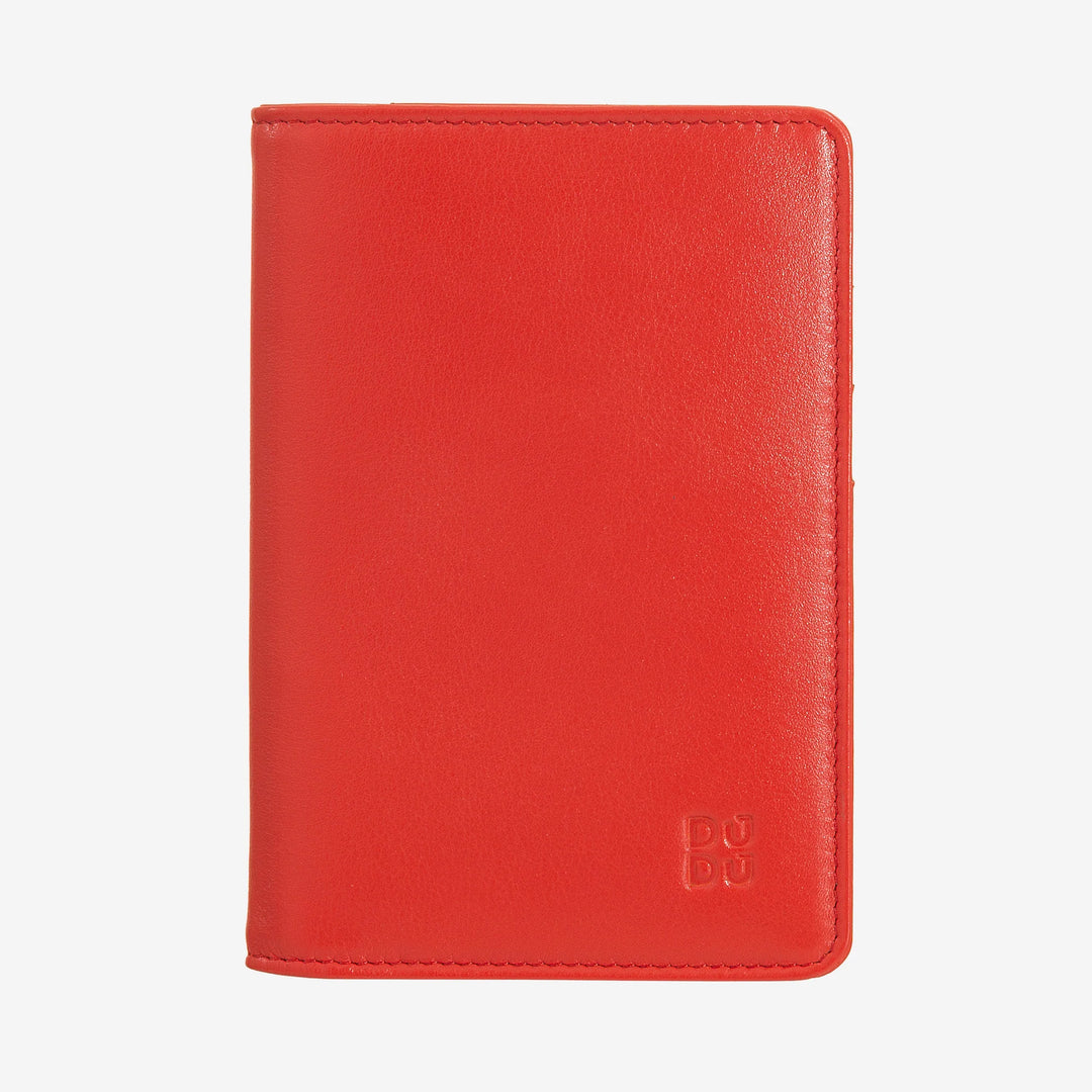 DUDU Multicolor RFID leather passport and credit card holder