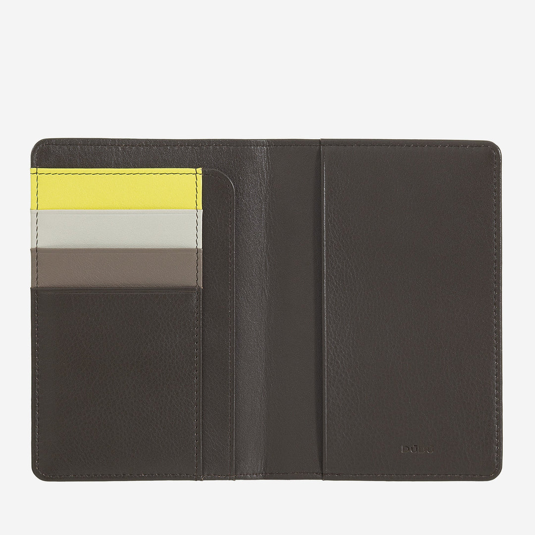 DUDU Multicolor RFID leather passport and credit card holder