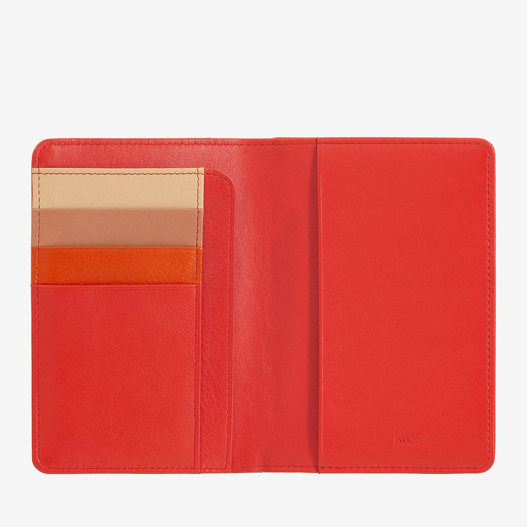 DUDU Multicolor RFID leather passport and credit card holder