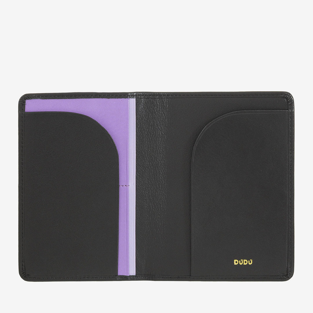 DUDU Travel Leather Passport Holder Case with RFID Protection and Credit Card Holder