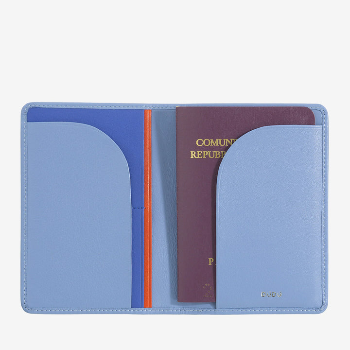 DUDU Travel Leather Passport Holder Case with RFID Protection and Credit Card Holder