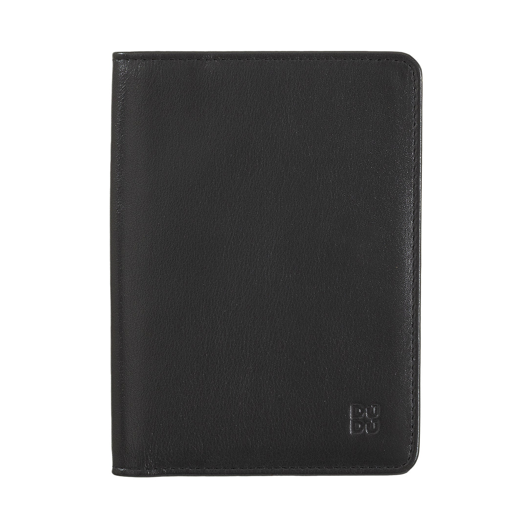 DUDU Travel Leather Passport Case with RFID Protection and Credit Card Holder