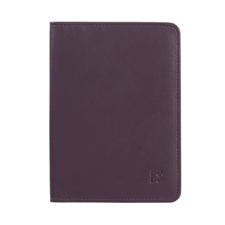 DUDU Travel Leather Passport Case with RFID Protection and Credit Card Holder