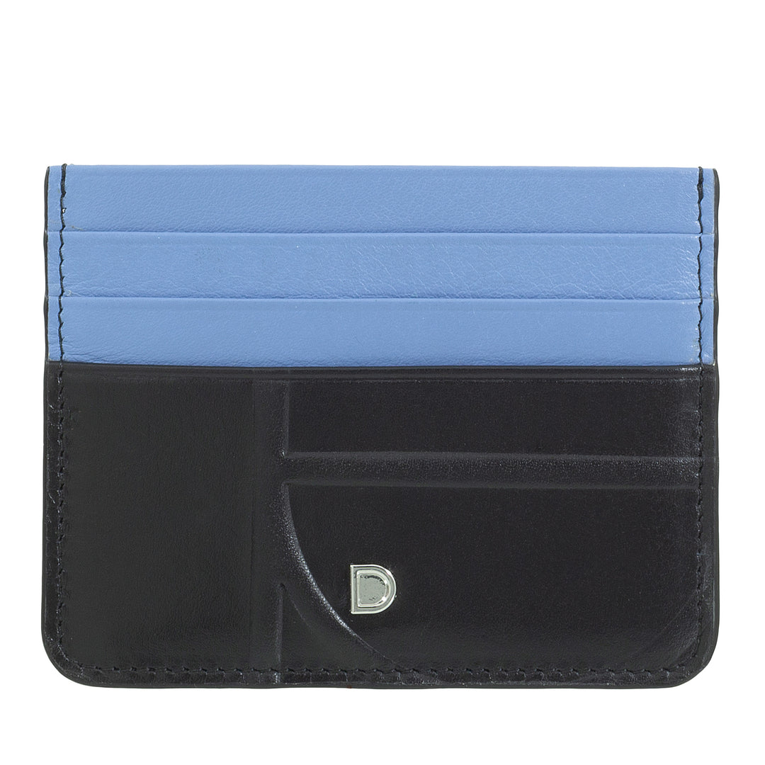 DUDU credit card holder in printed leather, compact and pocket thin -ray - light, elegant and functional, perfect for pocket or bag