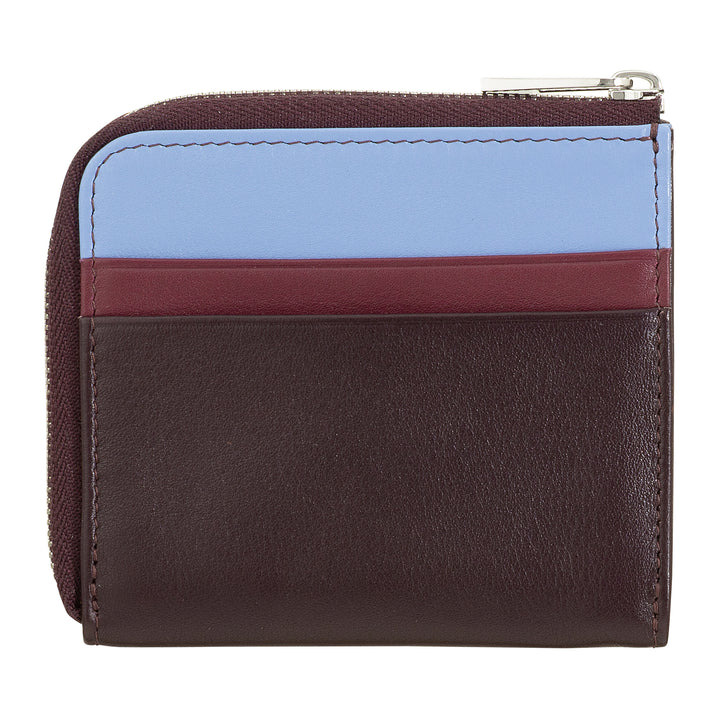 DUDU Men's Leather Wallet with Kear, Compact Small Women's Wallet, External Zip, Coins and Card Cards