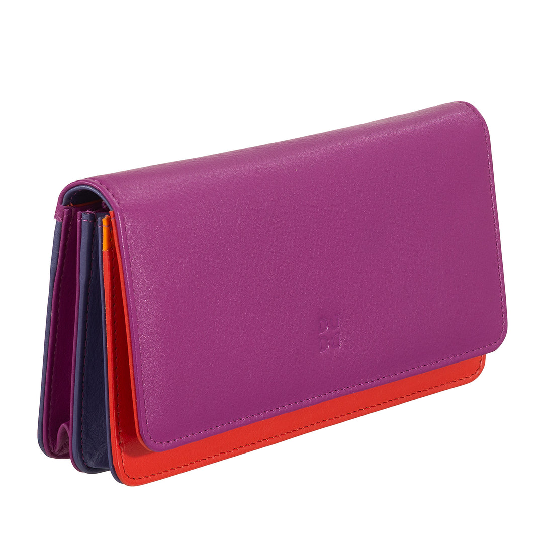 DUDU WORLD WORLD WOMEN IN MULTICOLOR SOFT LEATHER RFID PUN