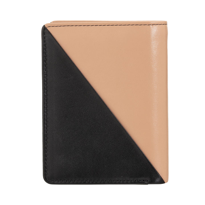 DUDU Women's Wallet Small Colored Leather Card Holder and Tiles with Zip and Button Coin Wallet