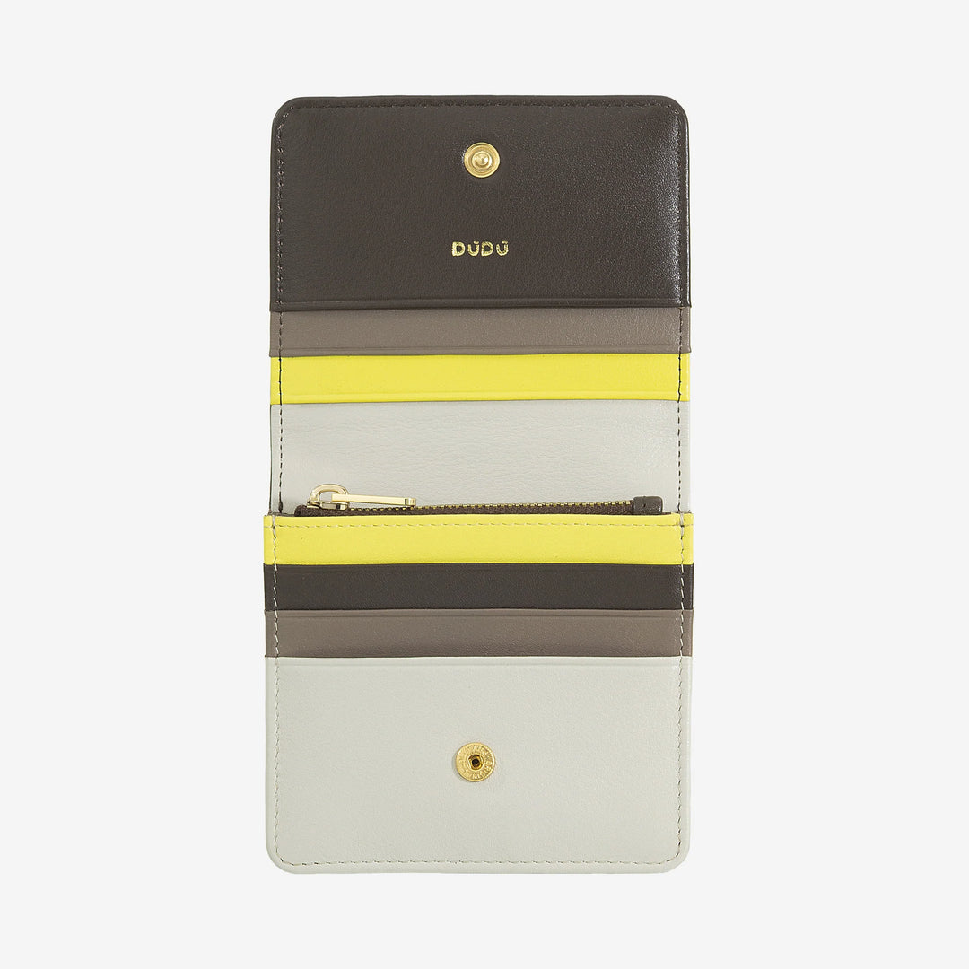 DUDU Small Ultra Compact Colorful RFID Shielded Leather Women&