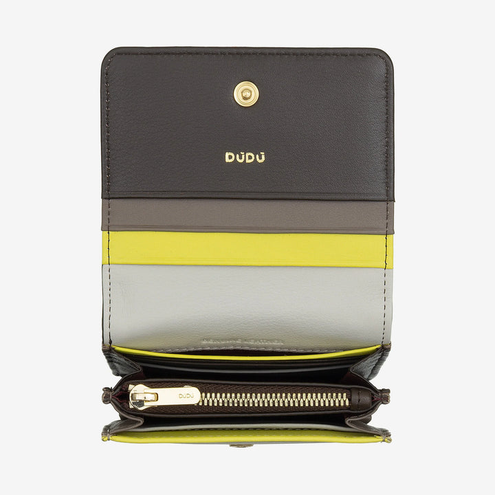 DUDU Small Ultra Compact Colorful RFID Shielded Leather Women&