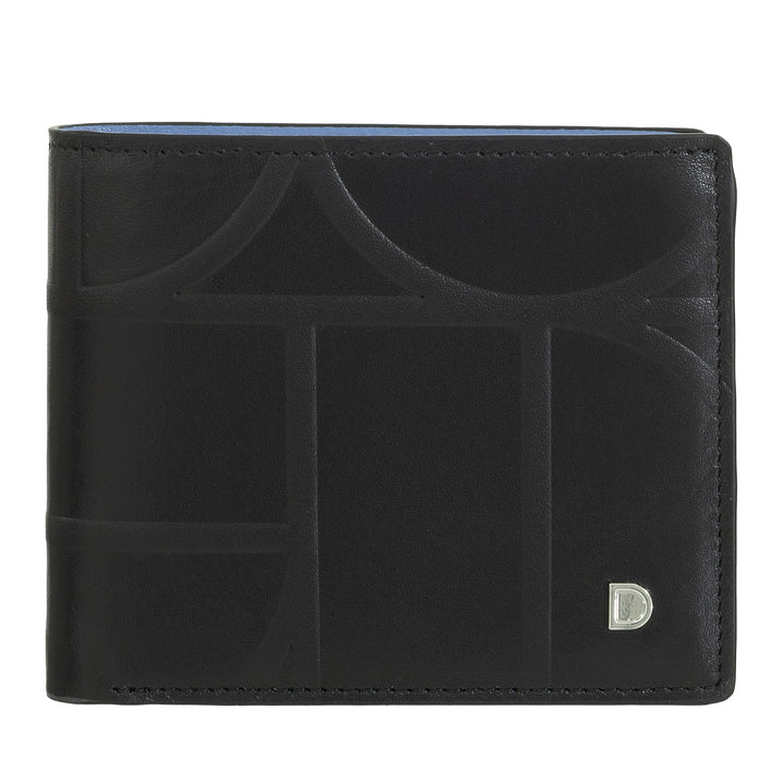 DUDU Small RFID men's portfolio in printed leather, cards holder wallets with internal flap, without front door, pocket with retina