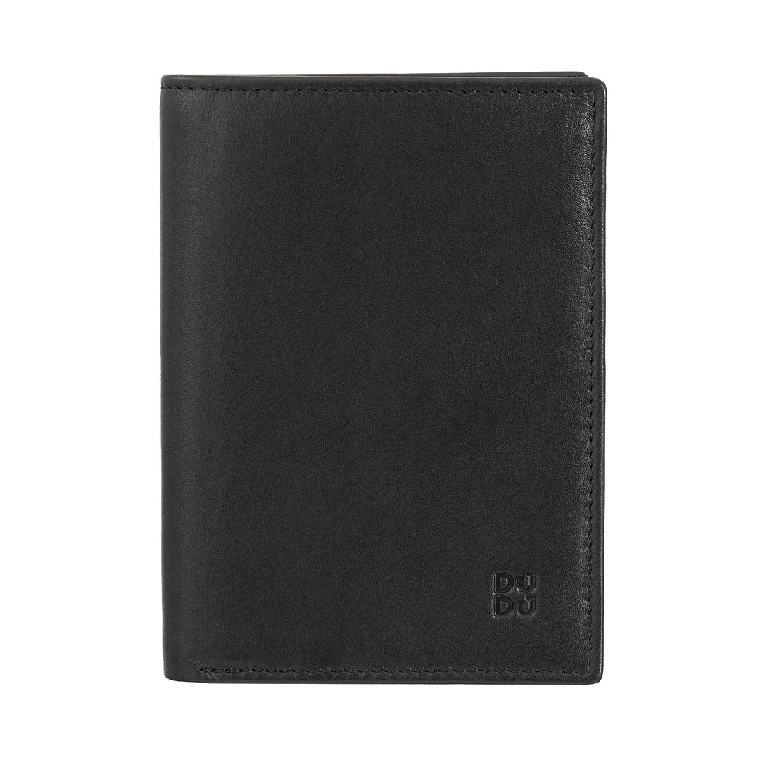 DUDU men's wallet for rfid book in multicolor leather with lightning