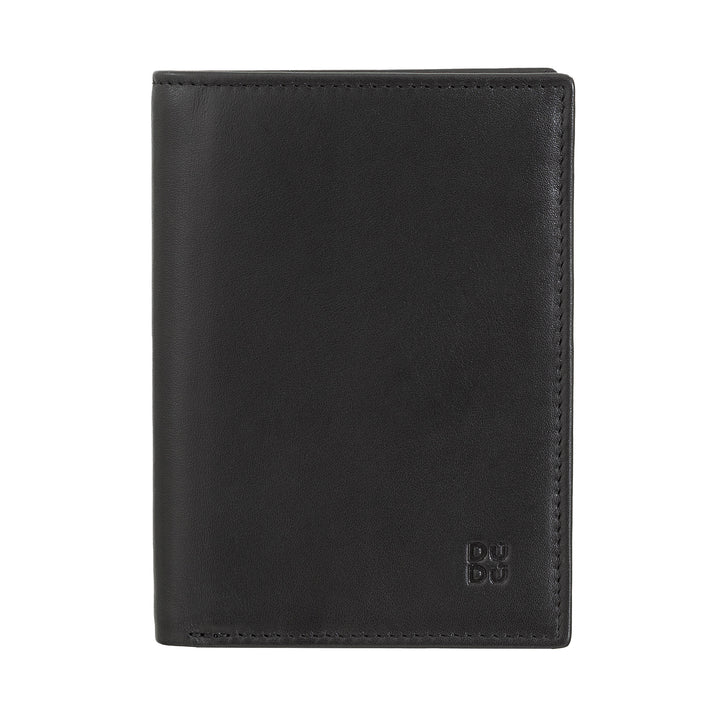 DUDU men's wallet for rfid book in multicolor leather with lightning