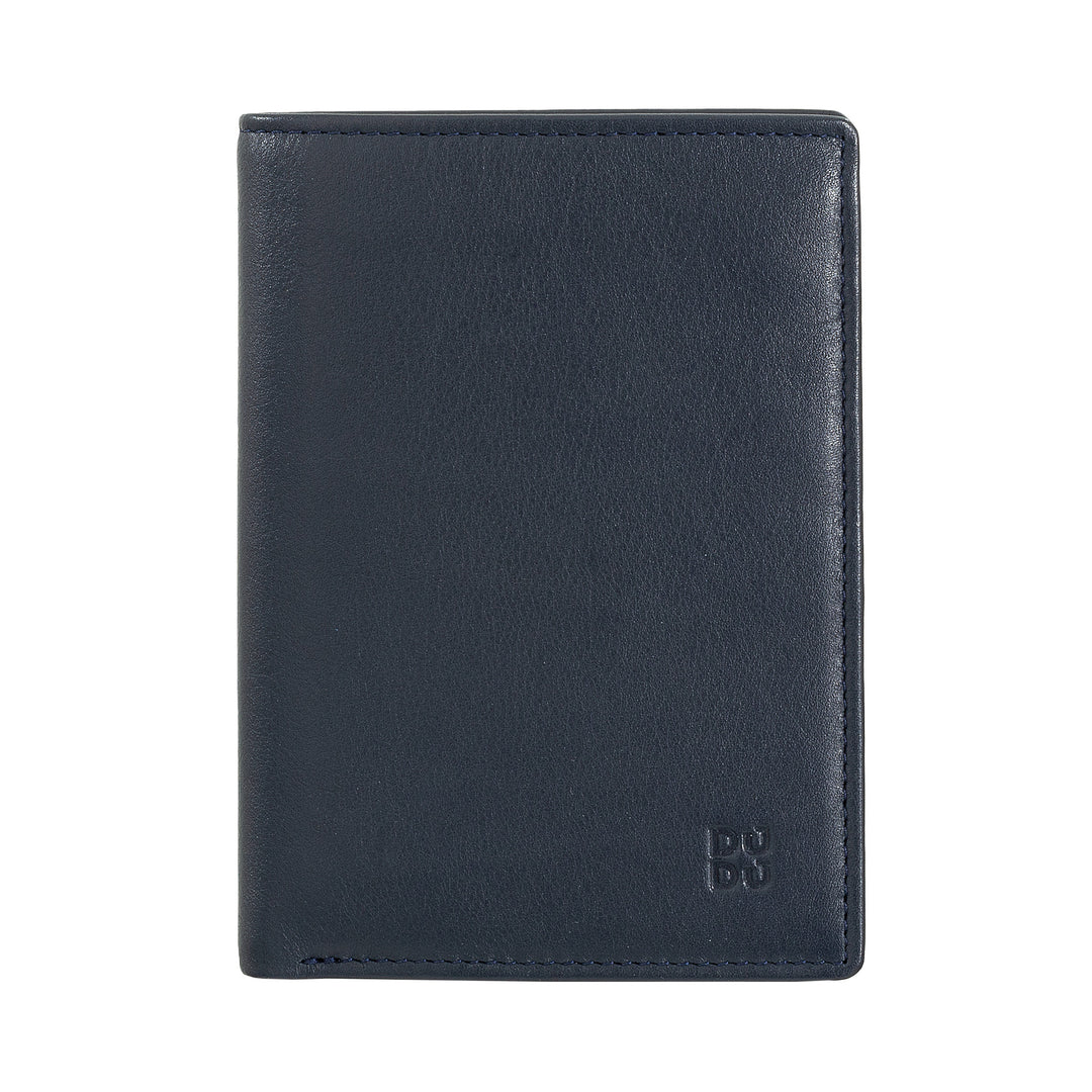 DUDU men's wallet for rfid book in multicolor leather with lightning