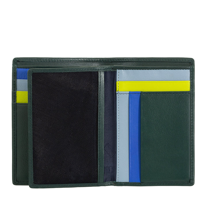 DUDU men's wallet for rfid book in multicolor leather with lightning