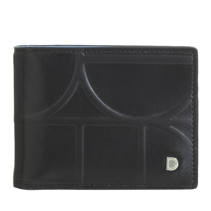 DUDU Men's leather wallet printed with clip stopsoldi, small compact thin wallet with rfid protection - credit card holder and rear zip