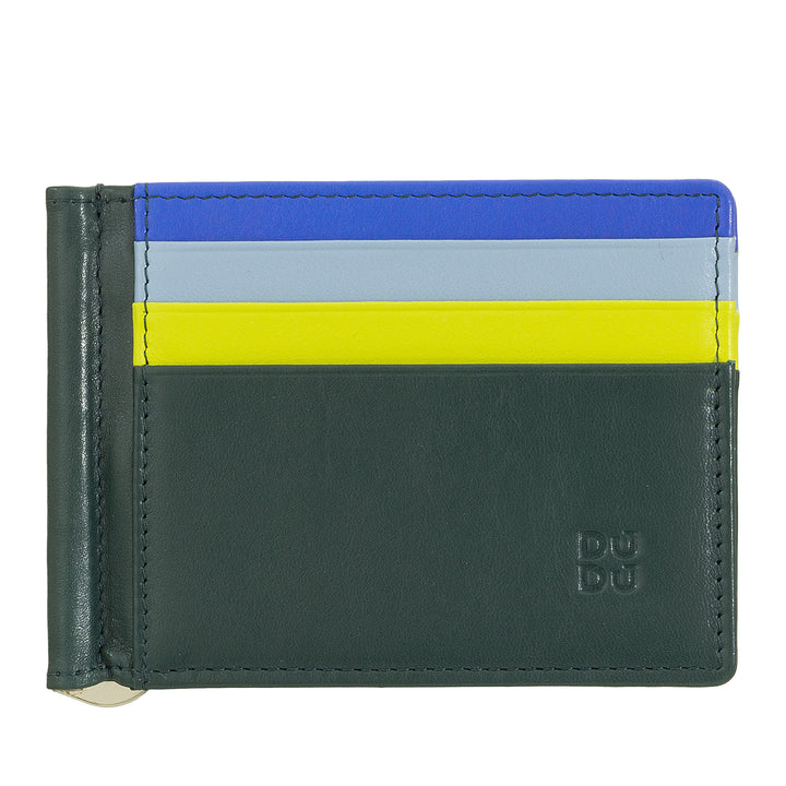 DUDU men's wallet with leather clothes in leather holder credit cards clip thin banknotes tile holder