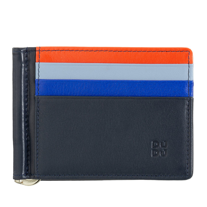 DUDU men's wallet with leather clothes in leather holder credit cards clip thin banknotes tile holder