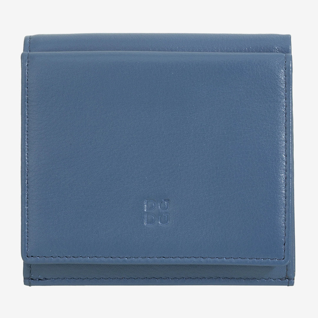 DUDU Multicolored leather RFID wallet for cards and coins